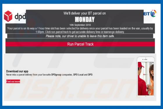 Courriel Virus DPD Delivery