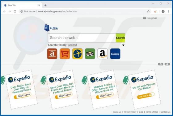 Redirection vers Alphashoppers.co
