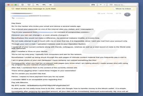 Arnaque 'So I'm The Hacker Who Broke Your Email'