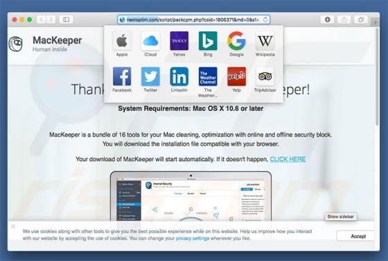 Redirection vers Nextoptim.com  (Mac)