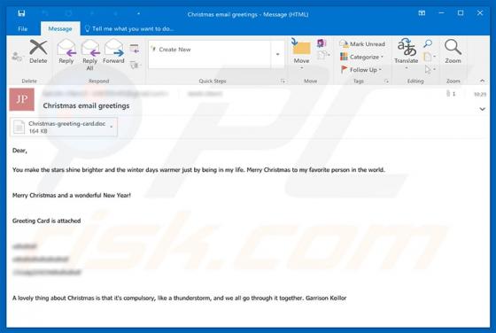 Virus Christmas Greetings Email