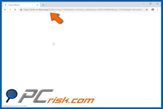 POP-UP de redirection 'Click-on-this.today'
