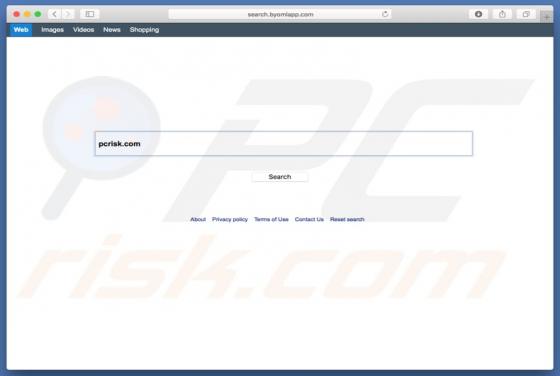Redirection vers Search.byomlapp.com (Mac)