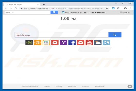 Redirection Search.searchm3w1.com