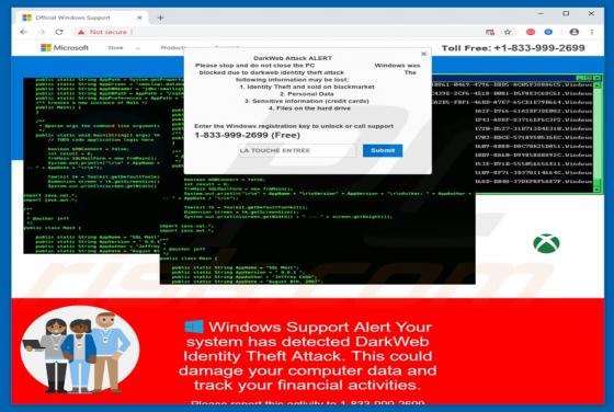 POP-UP Arnaque DarkWeb Attack ALERT