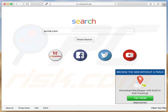 Redirection vers Cultsearch.pw (Mac)