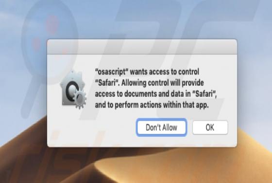 Virus POP-UP 'Osascript Wants To Control Safari' (Mac)