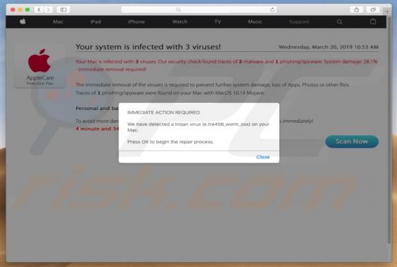 Votre Mac est gravement endommagé ! (33,2%) Escroquerie POP-UP (Mac)