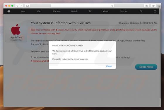 POP-UP Arnaque 'Your Mac Might Be Infected!' (Mac)