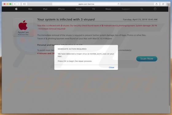 POP-UP Arnaque Apple.com-fast.live (Mac)