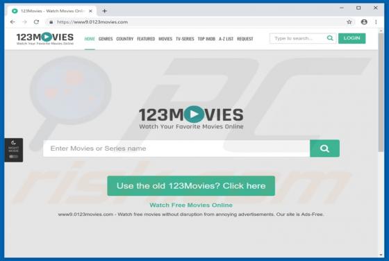 Logiciel malveillant 0123movies.com