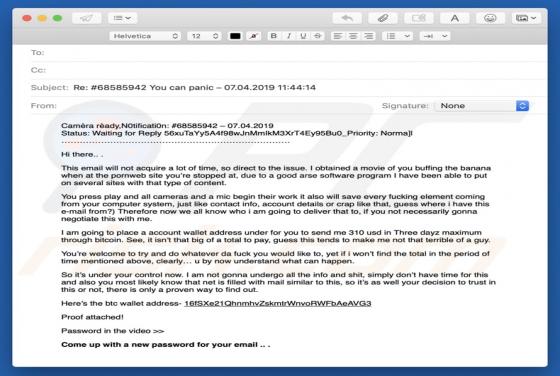 Courriel Arnaque Proof Attached