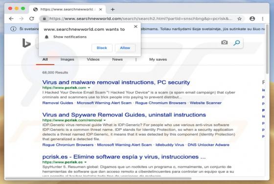 Redirection Searchnewworld.com (Mac)