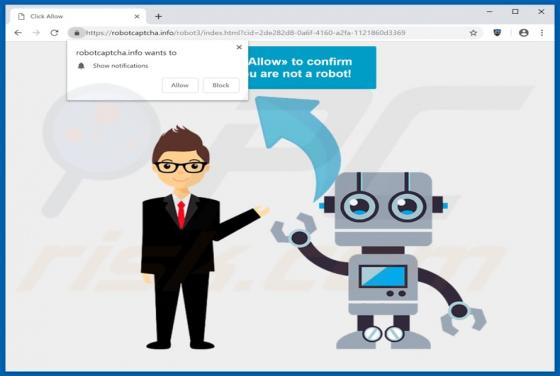 Redirection POP-UP Robotcaptcha.info