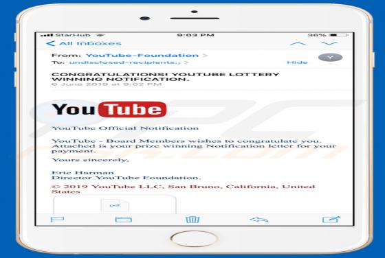 Courriel Arnaque Youtube Lottery (Mac)