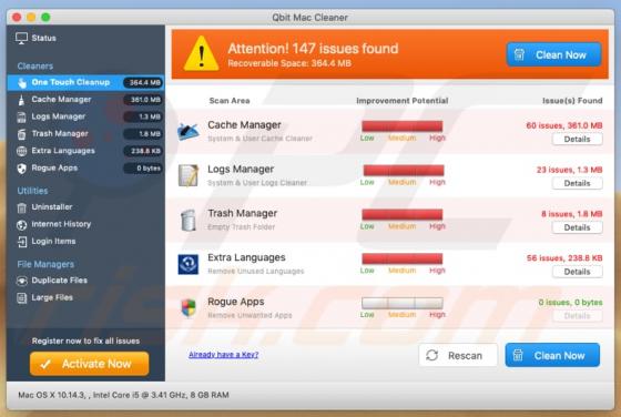 Application Non Désirée Qbit Mac Cleaner (Mac)