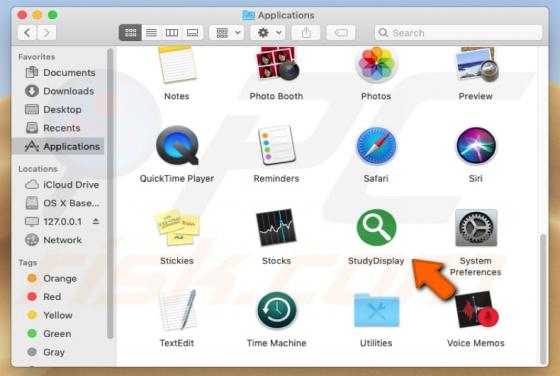 Logiciel publicitaire StudyDisplay (Mac)