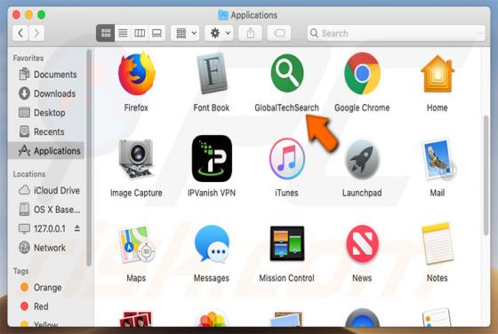 Logiciel publicitaire GlobalTechSearch (Mac)