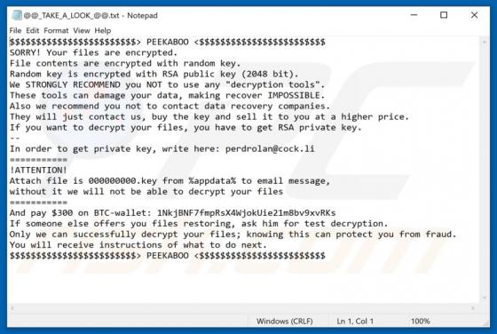 Logiciel de rançon Peekaboo