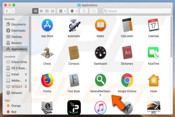 Logiciel publicitaire GeneralNetSearch (Mac)