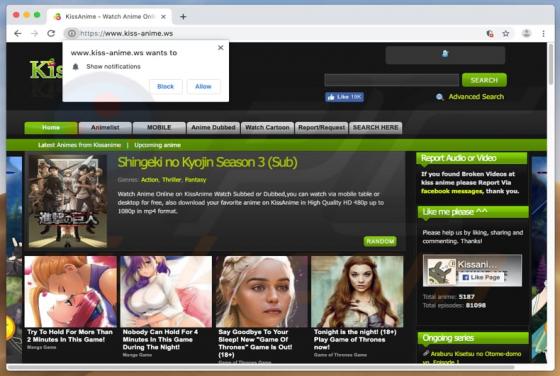 Publicités Kissanime