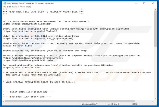 Logiciel de rançon ERIS