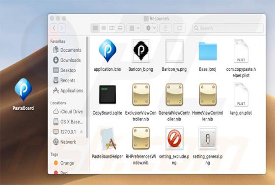 Logiciel publicitaire PasteBoard (Mac)