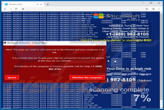 POP-UP Arnaque Windows Antivirus - Critical Alert