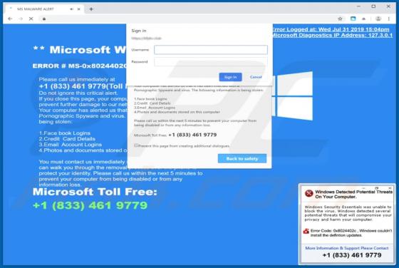 POP-UP Arnaque ERROR # MS-0x8024402C