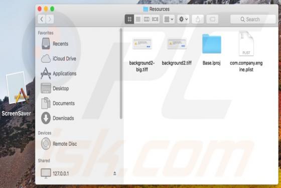 Logiciel publicitaire ScreenSaver.app (Mac)