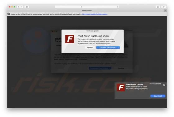 POP-UP Arnaque Flash Player Might Be Out Of Date (Mac)