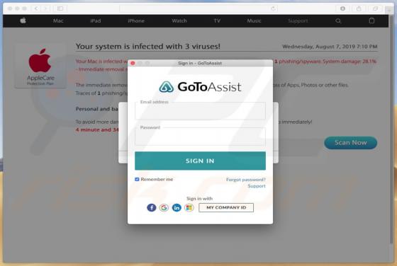 Arnaque au Support Technique GoToAssist (Mac)