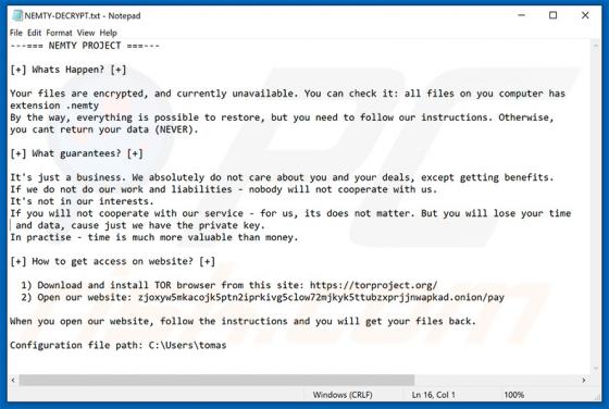 Logiciel de Rançon NEMTY PROJECT