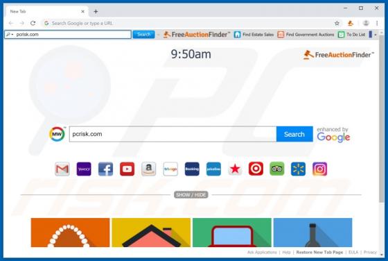 Barre d'outils FreeAuctionFinder
