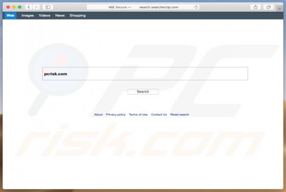 Redirection Search.searcherzip.com (Mac)