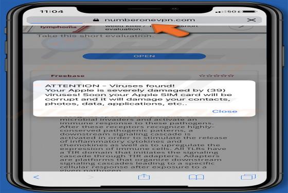 POP-UP Arnaque Numberonevpn.com (Mac)