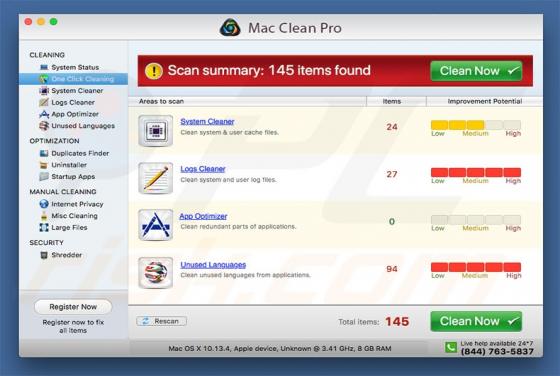 Application non désirée Mac Clean Pro (Mac)