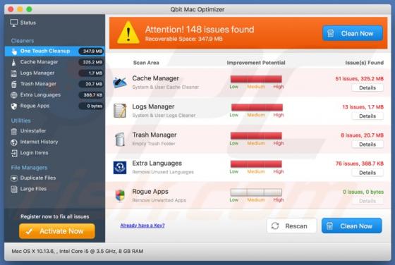 Application non désirée Qbit Mac Optimizer (Mac)