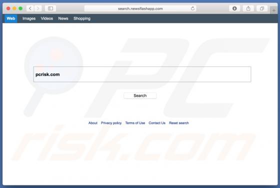 Redirection Search.newsflashapp.com (Mac)