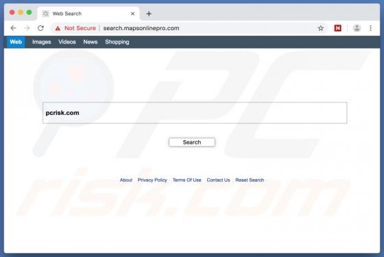 Redirection Search.mapsonlinepro.com (Mac)