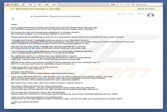 Arnaque I'm A Programmer Who Cracked Your Email