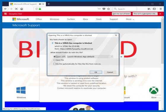 Arnaque This Is A VIRUS. You Computer Is Blocked (Fichier)