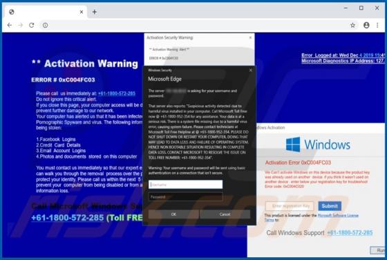 POP-UP Arnaque Activation Warning Alert