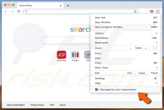 Pirate de navigateur Chrome "Managed By Your Organization" (Mac)