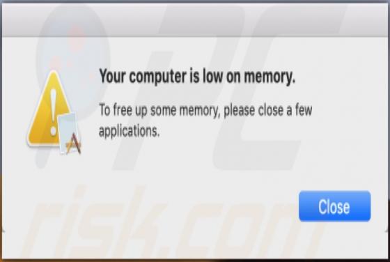 POP-UP Your Computer Is Low On Memory (Mac)