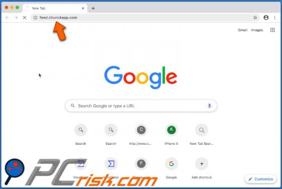 Redirection Feed.chunckapp.com (Mac)