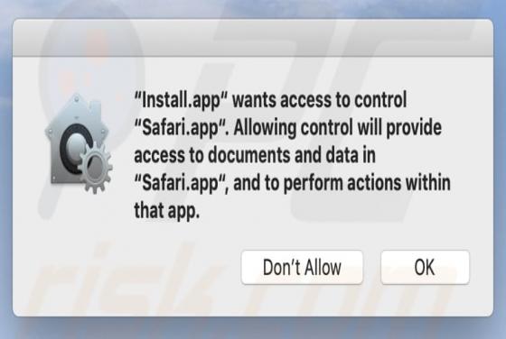 POP-UP Arnaque Install.app Wants Access To Control (Mac)