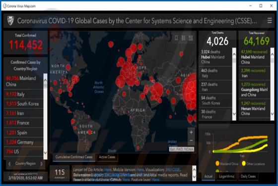 Cheval de Troie Corona-Virus-Map.com