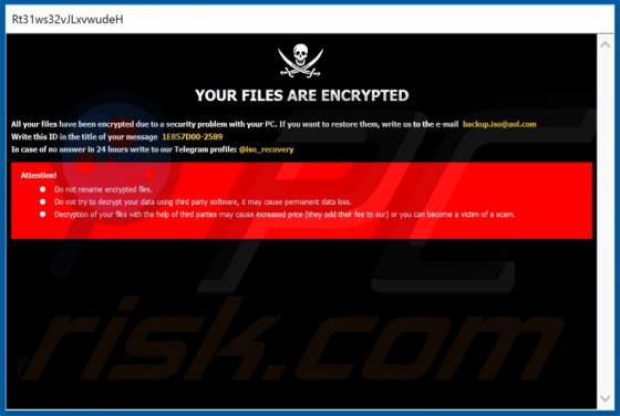 Rançongiciel .iso (Phobos) Ransomware