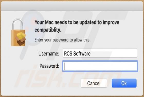 POP-UP Arnaque Your Mac Needs To Be Updated To Improve Compatibility (Mac)